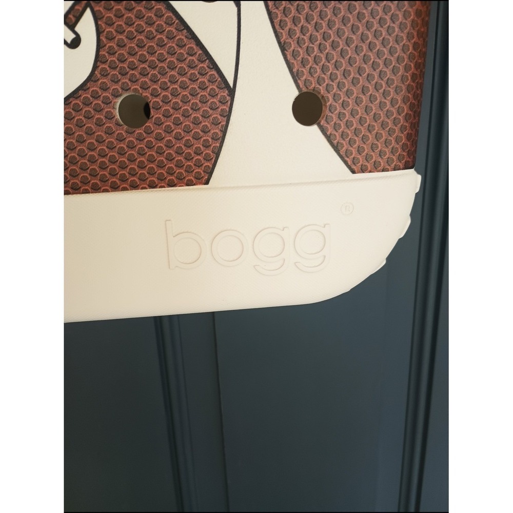 BOGG BAG Football Print Tote W/Clear Plastic Zip Pouch Size M Game Time Team Mom - Picture 3 of 9